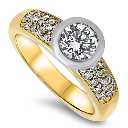 1.00ct Diamond Bezel Setting Ring with an E VS1 Diamond.