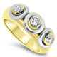 0.63ct Diamond Trilogy Style Handmade Ring in 18k Gold