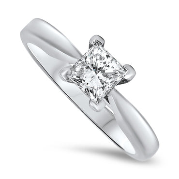0.71ct Diamond Solitaire Ring in 18k White Gold