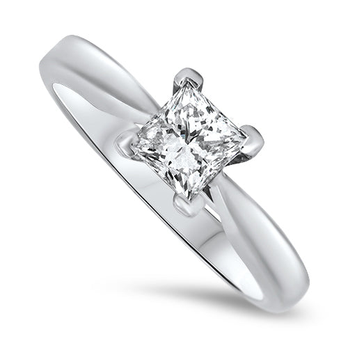 0.71ct Diamond Solitaire Ring in 18k White Gold