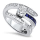 2.93ct Diamond and Sapphire Dress Ring in 18ct White Gold and GIA Certified