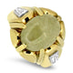 Jade & Diamond Ring in 18ct Yellow Gold & Platinum