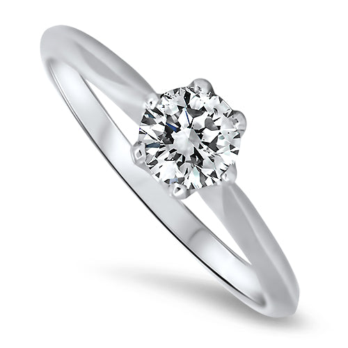 0.50ct Diamond Solitaire Engagement Style Ring in 18ct White Gold | London Loans