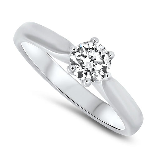 0.50ct Diamond Solitaire Engagement Ring in 18k White Gold