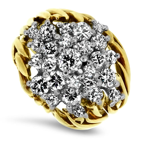 1.45ct Diamond Cluster Ring in 18ct Yellow Gold