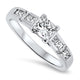 0.80ct Princess & Baguette Cut Diamond Engagement Style Ring in 18k White Gold