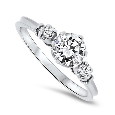 0.68ct Diamond Engagement Style Handmade Ring in 18k White Gold