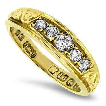 0.42ct Antique Diamond Handmade Ring in 18ct Yellow Gold | London Loans