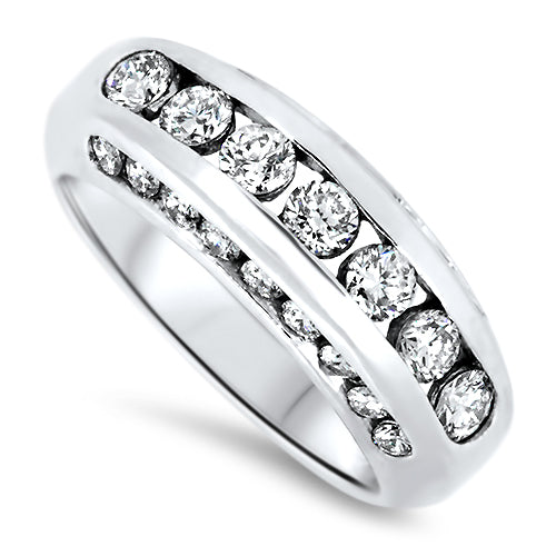 1.24ct Round Diamond Cluster Band set in 18ct White Gold