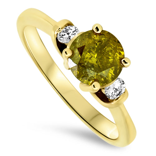 1.11ct Yellow Diamond Ring in 14ct Yellow Gold