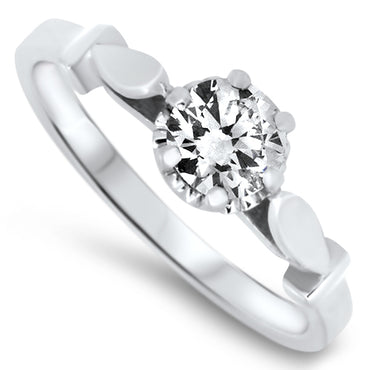 0.48ct Diamond Solitaire Engagement Style Ring in 18k White Gold