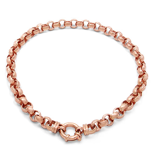 9ct Rose Gold Belcher Link Bracelet With Bolt Ring Clasp – BURLINGTON