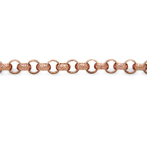 9ct Rose Gold Patterned Belcher Necklace