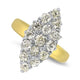 2.50ct Marquise Shaped Diamond Cluster Ring in 18ct Yellow & White Gold