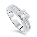 1.30ct Princess Cut Diamond Handmade Engagement Ring with a 0.70ct Princess Cut Centre Diamond
