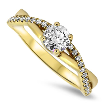 0.63ct Diamond Ring with Round Brilliant Cut Diamonds in 18ct Yellow Gold