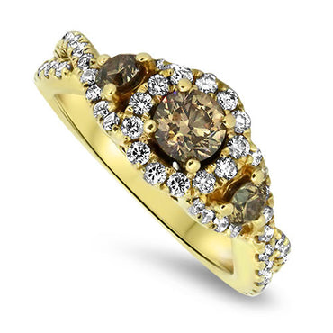 1.23ct Champagne Diamond Ring in 14ct Yellow Gold
