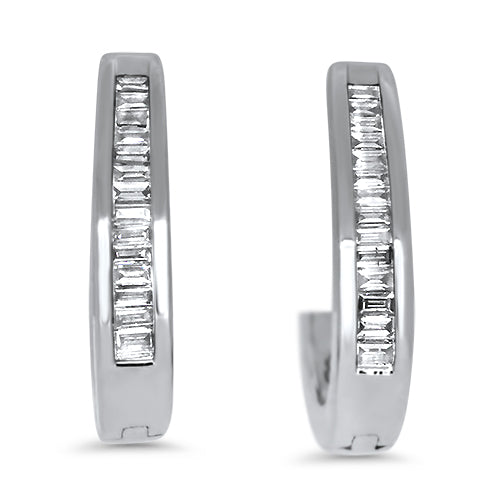 0.50ct Diamond Hoop Earrings in 9k White Gold