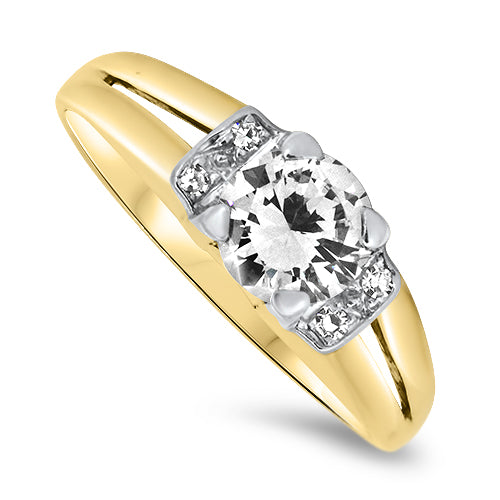 0.79ct Diamond Ring in 18k Yellow & White Gold