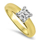 1.01ct Solitaire Princess Cut Diamond Engagement Ring in 18k Yellow Gold H VS1