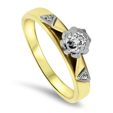 Diamond Ring in 18ct Yellow & White Gold