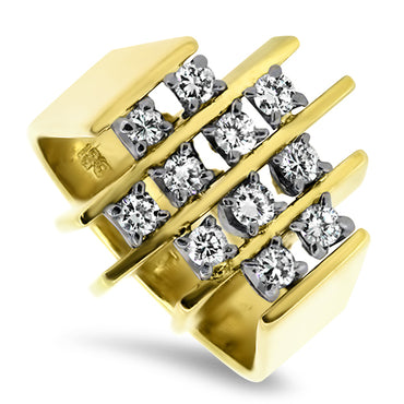 0.33ct Diamond Cluster Ring in 18ct Yellow Gold | London Loans