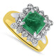 1.83ct Natural Emerald & Diamond Handmade Cluster Ring