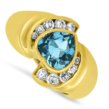 Topaz and Cubic Zirconia Cluster Ring in 18ct Yellow Gold