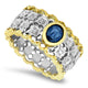 Australian Sapphire and Diamond Cluster Ring in 18ct Gold