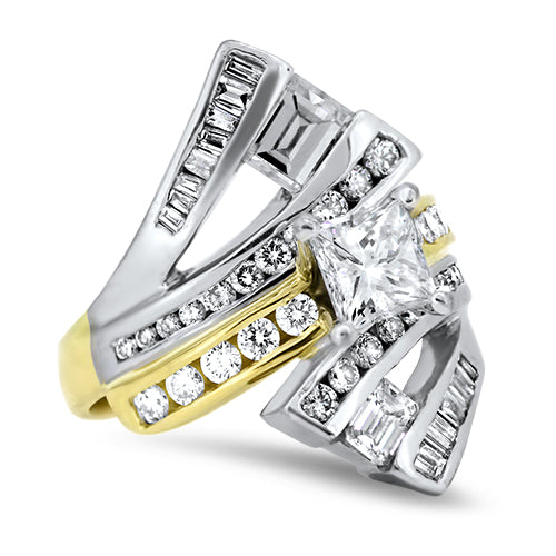 2.92ct Unique Diamond Handmade Cluster Ring in 18ct Two Toned Gold | London Loans