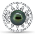 1.80ct Tahitian South Sea Pearl and Diamond Dress Ring in 18k White Gold | London Loans