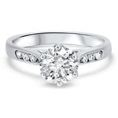 1.00ct Diamond Engagement Ring in 18ct White Gold with Side Accent Diamonds | London Loans