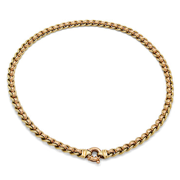 9ct Two Tone Roller Link Necklace