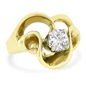 0.80ct Diamond Solitaire Ring Set in 18k Yellow Gold