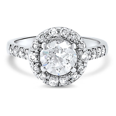 1.98ct Diamond Engagement Style Halo Ring in 18k White Gold | London Loans