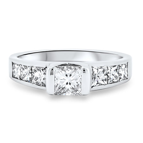 1.47ct Princess Cut Diamond Engagement Style Ring in 18ct Gold with a GIA certified E VS1 Diamond