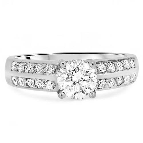 1.40ct Diamond Engagement Handmade Ring with F VS1 Center Diamond