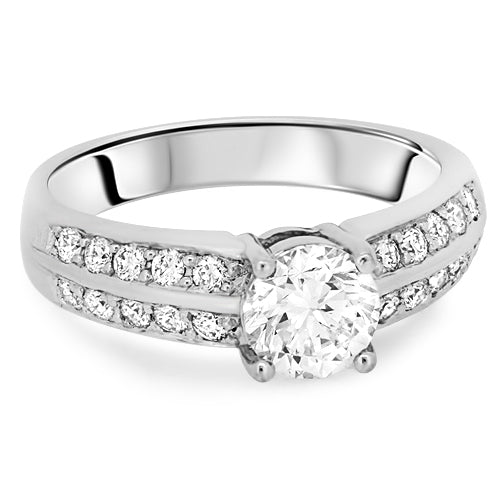 1.40ct Diamond Engagement Handmade Ring with F VS1 Center Diamond