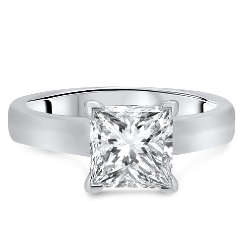 2.01ct Princess Cut Diamond Engagement Ring in 18ct White Gold F SI1