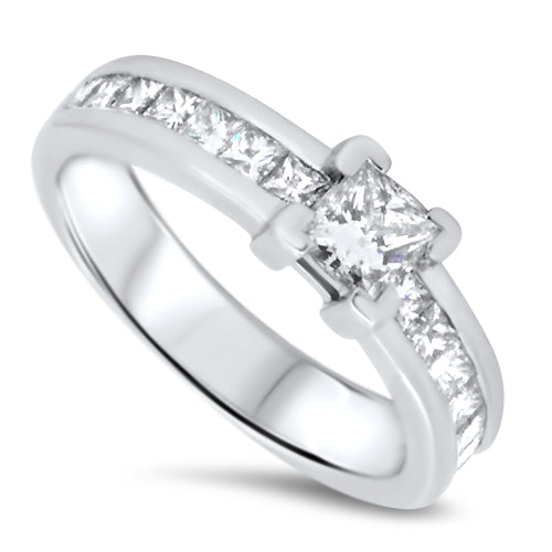 0.81ct Princess Cut Diamond Engagement Ring in Platinum