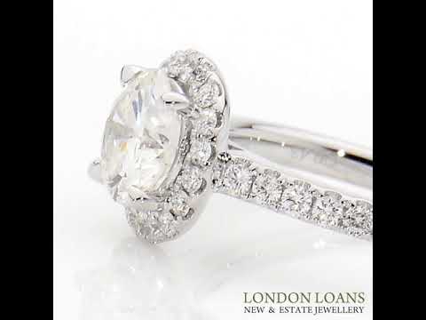 2.01ct Halo Set Diamond Ring with a 1.50ct Centre Diamond H VS2