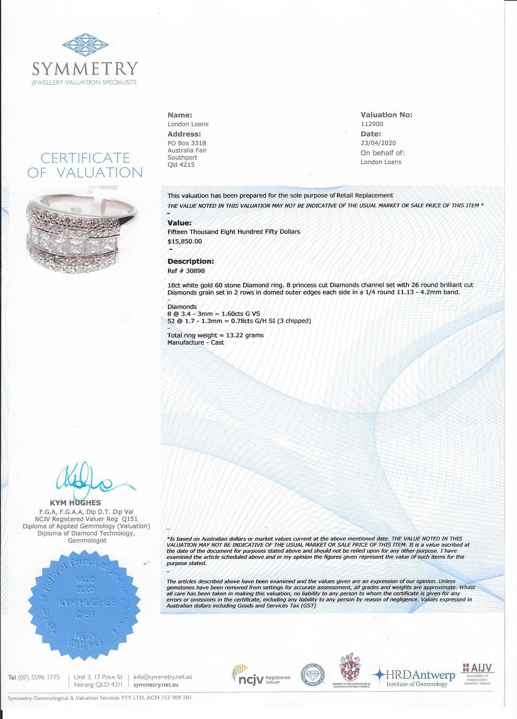 2.38ct Diamond Cluster Ring in 18k White Gold